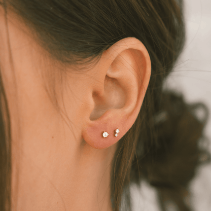 Three-Prong Stud Earrings