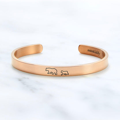 Engraved Mama Bear Cuff Bracelet