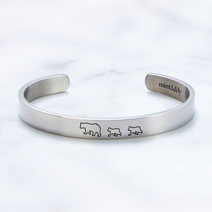 Engraved Mama Bear Cuff Bracelet