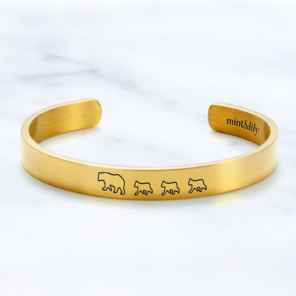 Engraved Mama Bear Cuff Bracelet