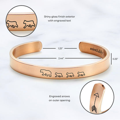 Engraved Mama Bear Cuff Bracelet