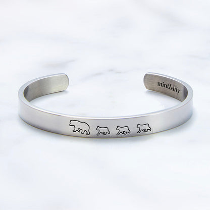 Engraved Mama Bear Cuff Bracelet