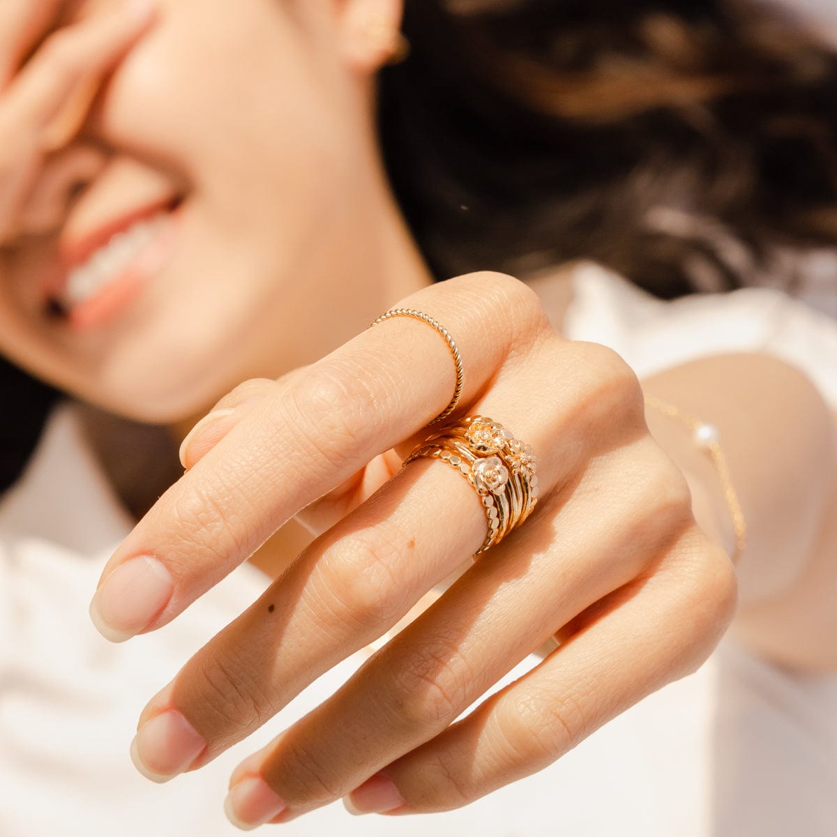 Personalized May Birth Flower Ring