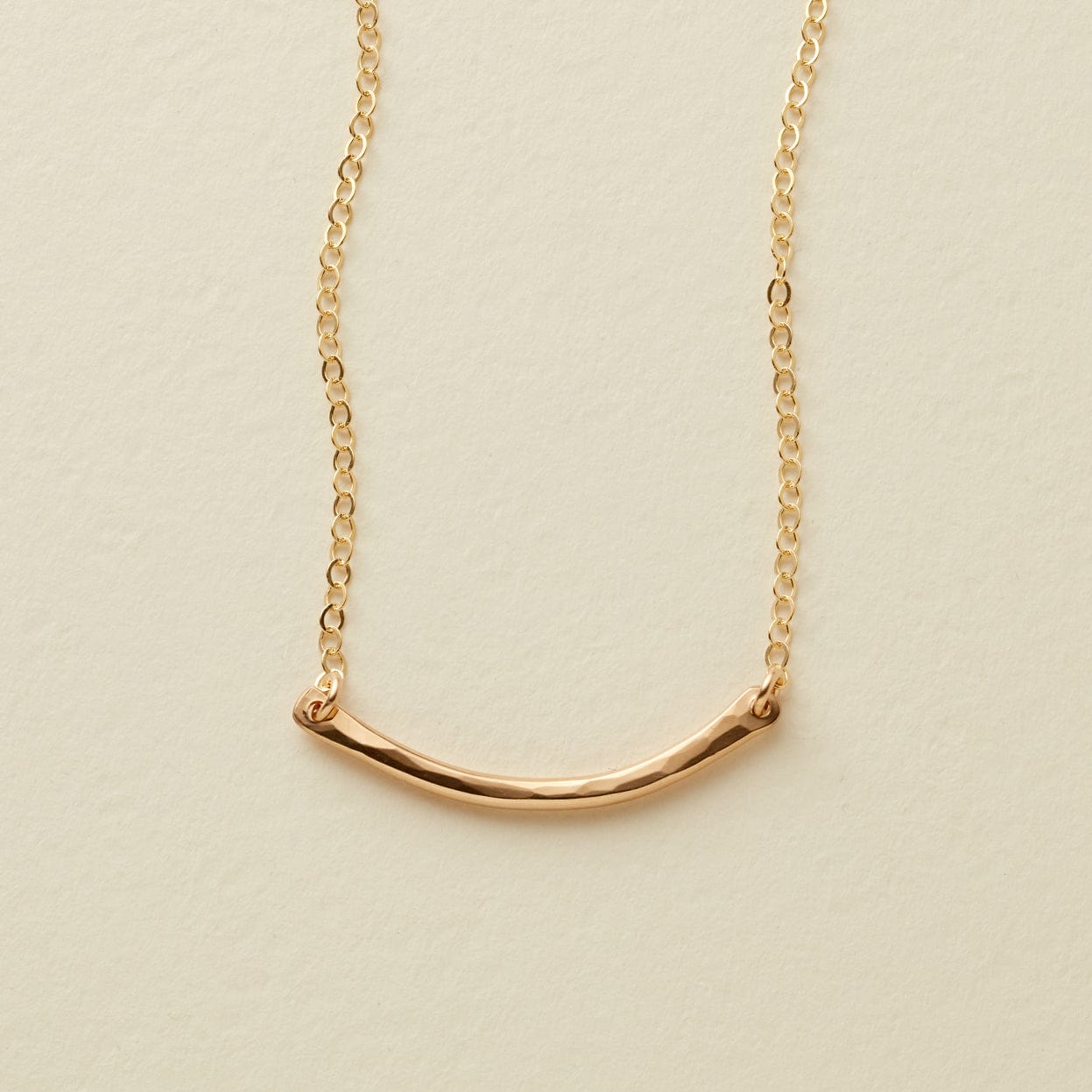 Mini Hammered Crescent Bar Necklace | Final Sale