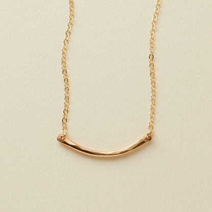 Mini Hammered Crescent Bar Necklace | Final Sale