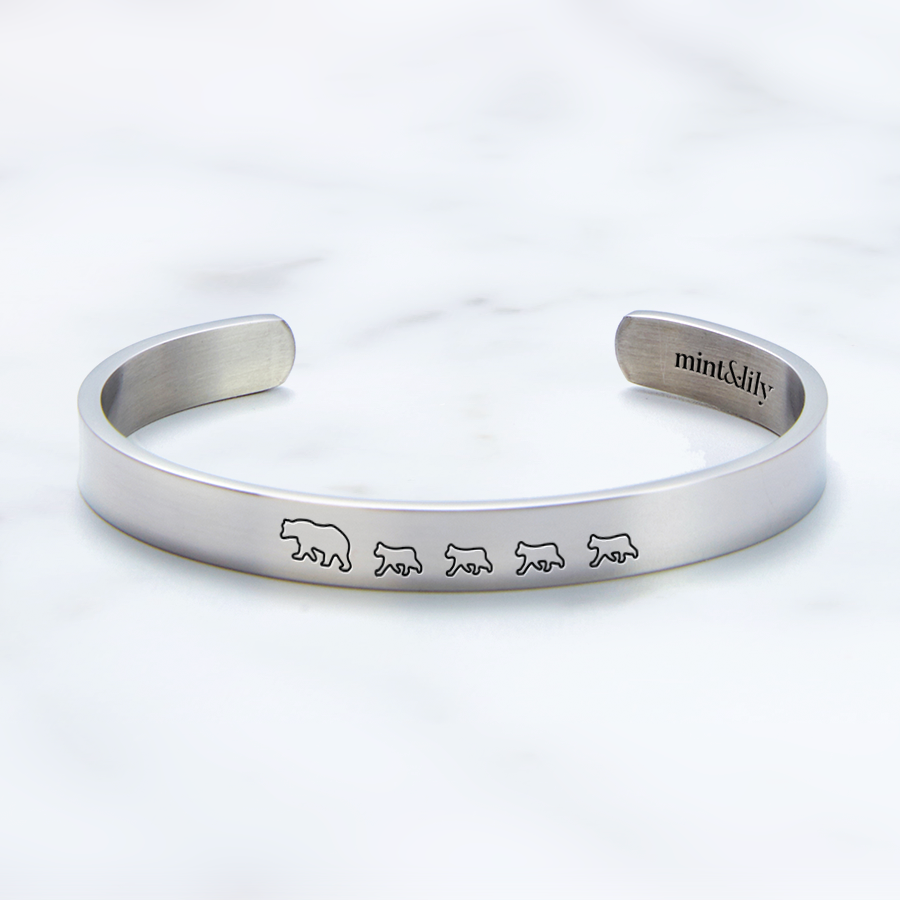 Engraved Mama Bear Cuff Bracelet