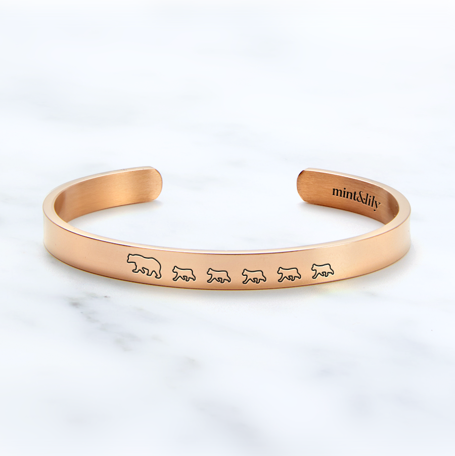 Engraved Mama Bear Cuff Bracelet