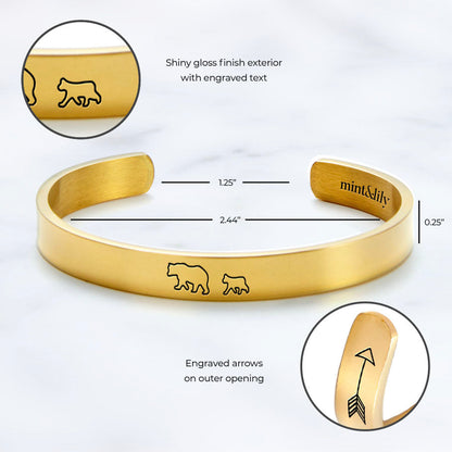 Engraved Mama Bear Cuff Bracelet