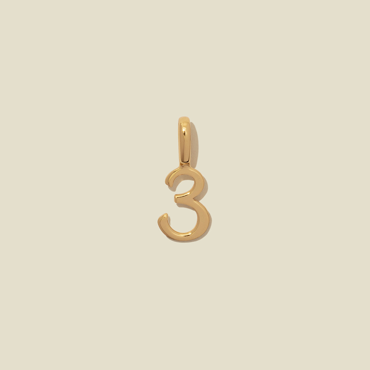 Personalized Number 3 Charm