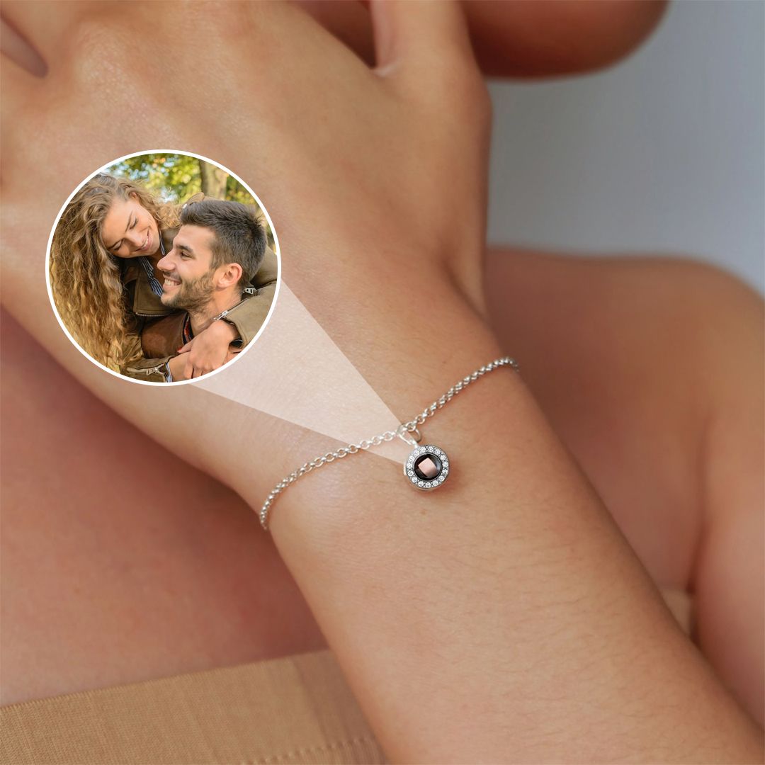 Customized Petite Halo Photo Bracelet