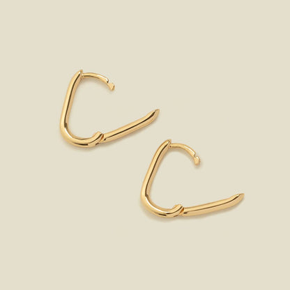 Paperclip Design Hoop Earrings