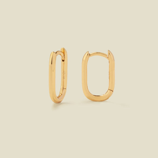 Paperclip Design Hoop Earrings