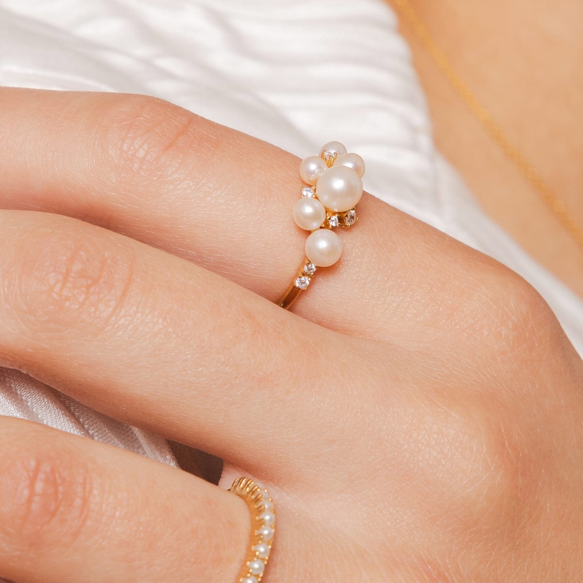 Personalized Pearl Bubble Ring