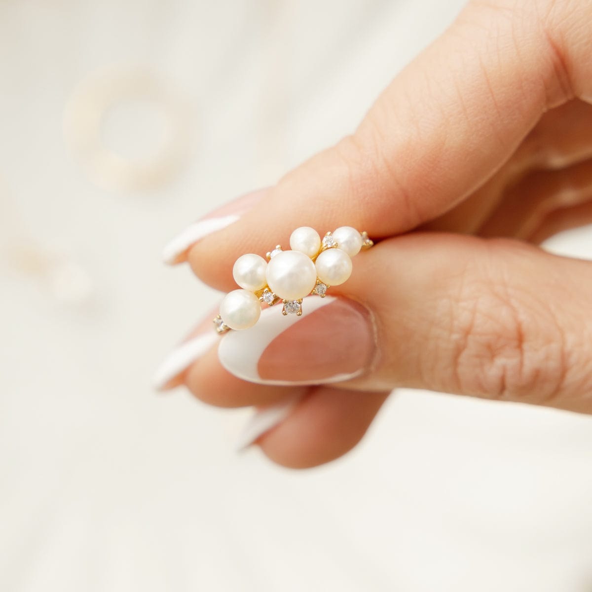 Personalized Pearl Bubble Ring