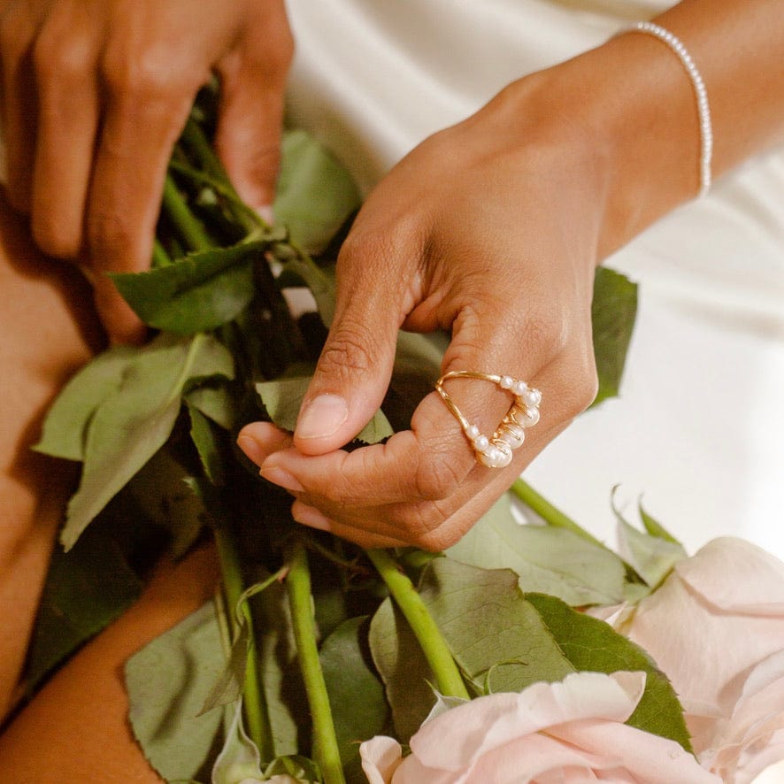 Customized Pearl Cocktail Ring