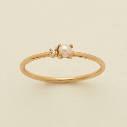 Personalized Petite Pearl Ring