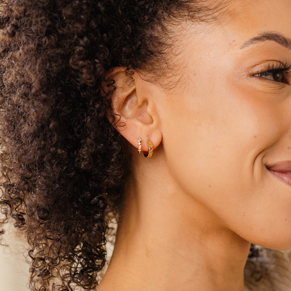 Personalized Pisces Huggie Hoop Earrings