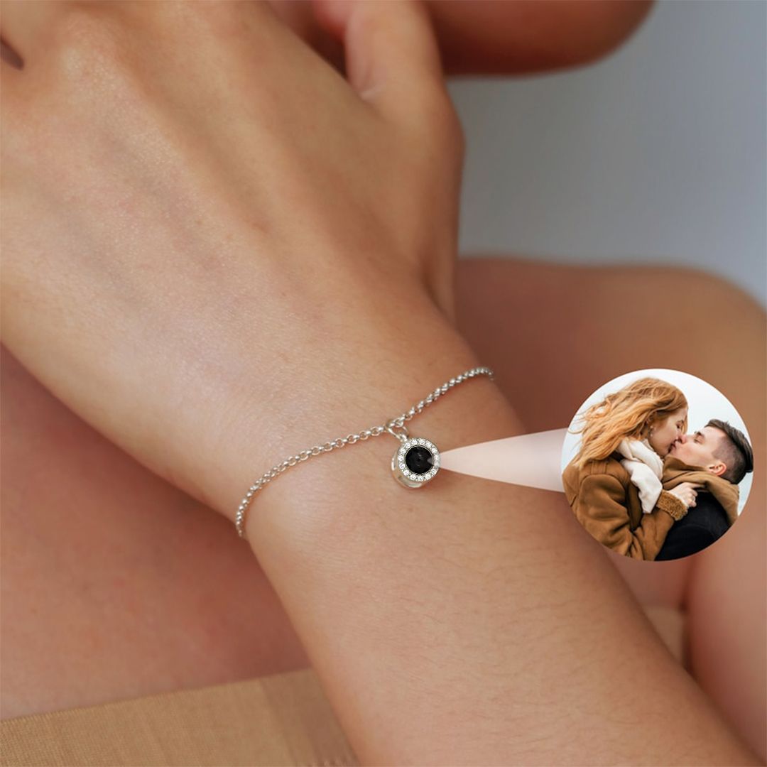 Customized Petite Halo Photo Bracelet