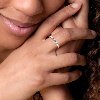 Personalized Stackable Name Ring in Silver