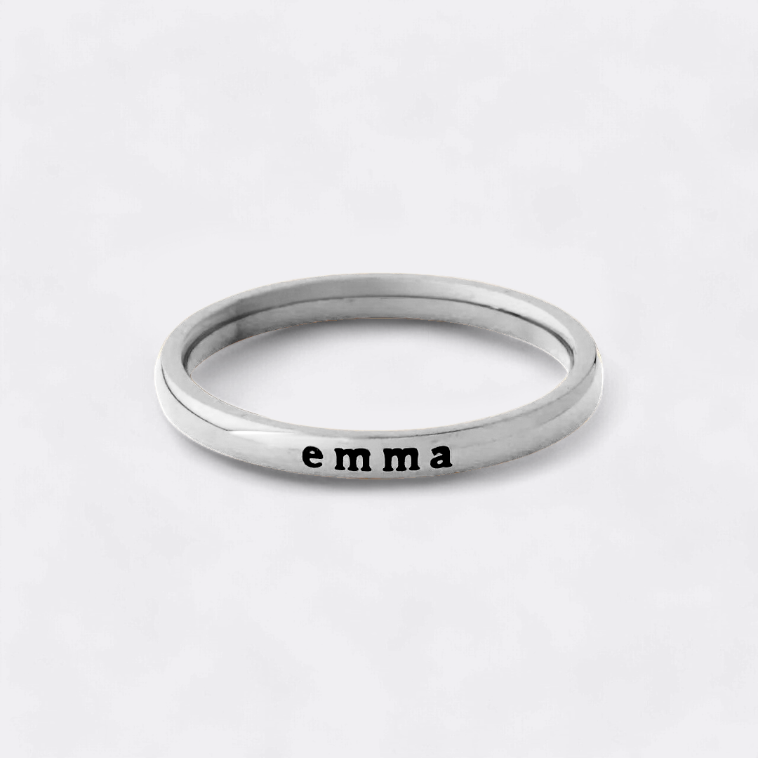 Personalized Tiny Stackable Name Ring